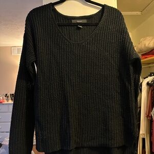 Black, V-Neck Knit Sweater